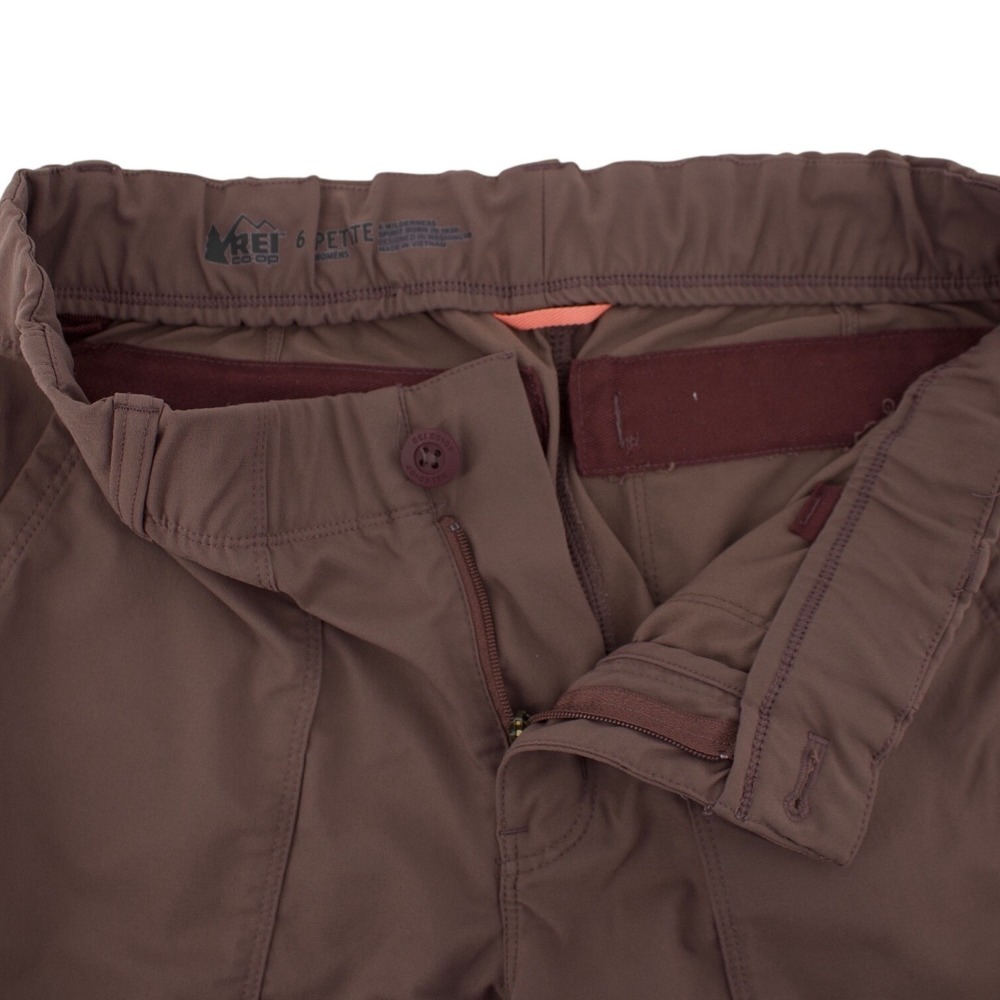 REI Co-op Hiking Pants Womens 6 Petite Brown Savanna Trails Regular Fit Stretch - Picture 5 of 10
